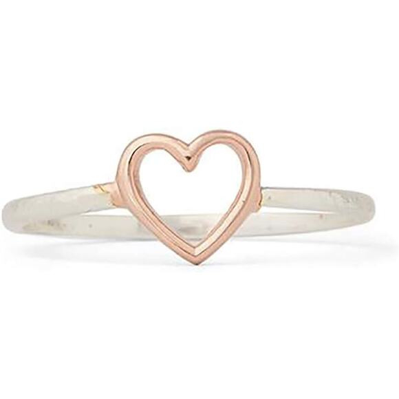 Pura Vida Silver-Plated Open Heart Ring - Picture 1 of 3